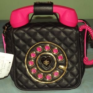 Betsey Johnson Black Crossbody Telephone Handbag